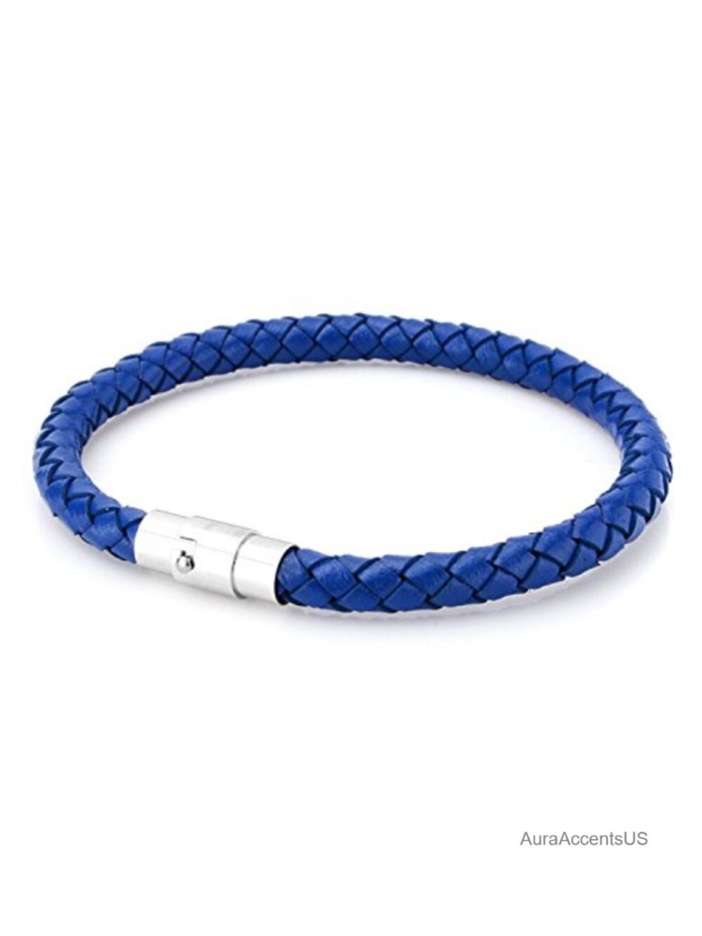 Genuine Leather Braided Wrap Bracelet with Magnetic Clasp